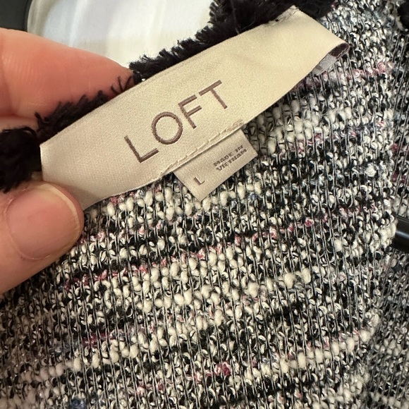 LOFT Textured Black and Gray Mini Dress - Picture 4 of 5